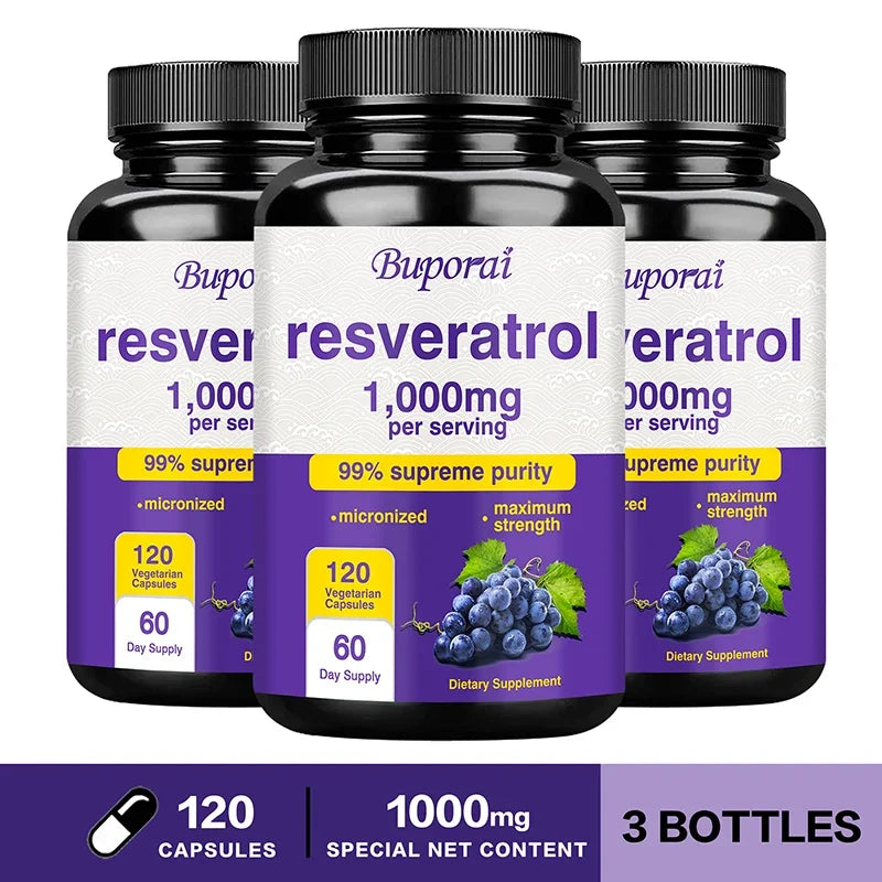 Resveratrol Supplement – Anti-Aging, Heart & Joint Support Capsules
