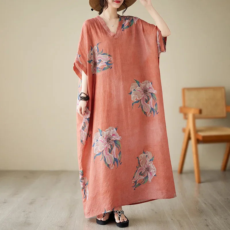 Bohemian Summer Maxi Dress – Vintage Loose Beach Streetwear - Evallys.com
