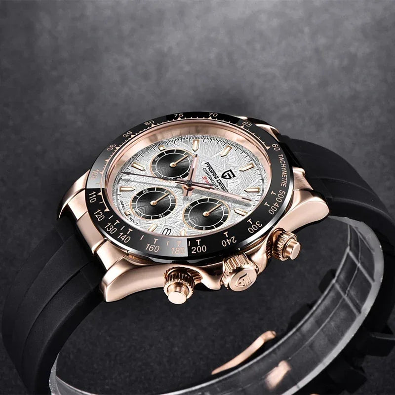 40mm New V2 PAGANI DESIGN Men's Quartz Watches Sapphire Retro Chronograph Stainless Steel Waterproof Watch Men Relogio Masculino - Evallys.com