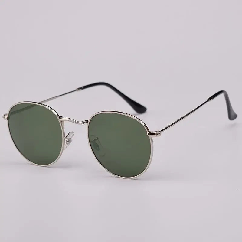 Fashion Sunglasses Men Women Eyeglasses Goggles Eyewear Shades Top Quality Round Metal Glass Lenses UV400 Sun Glasses - Evallys.com