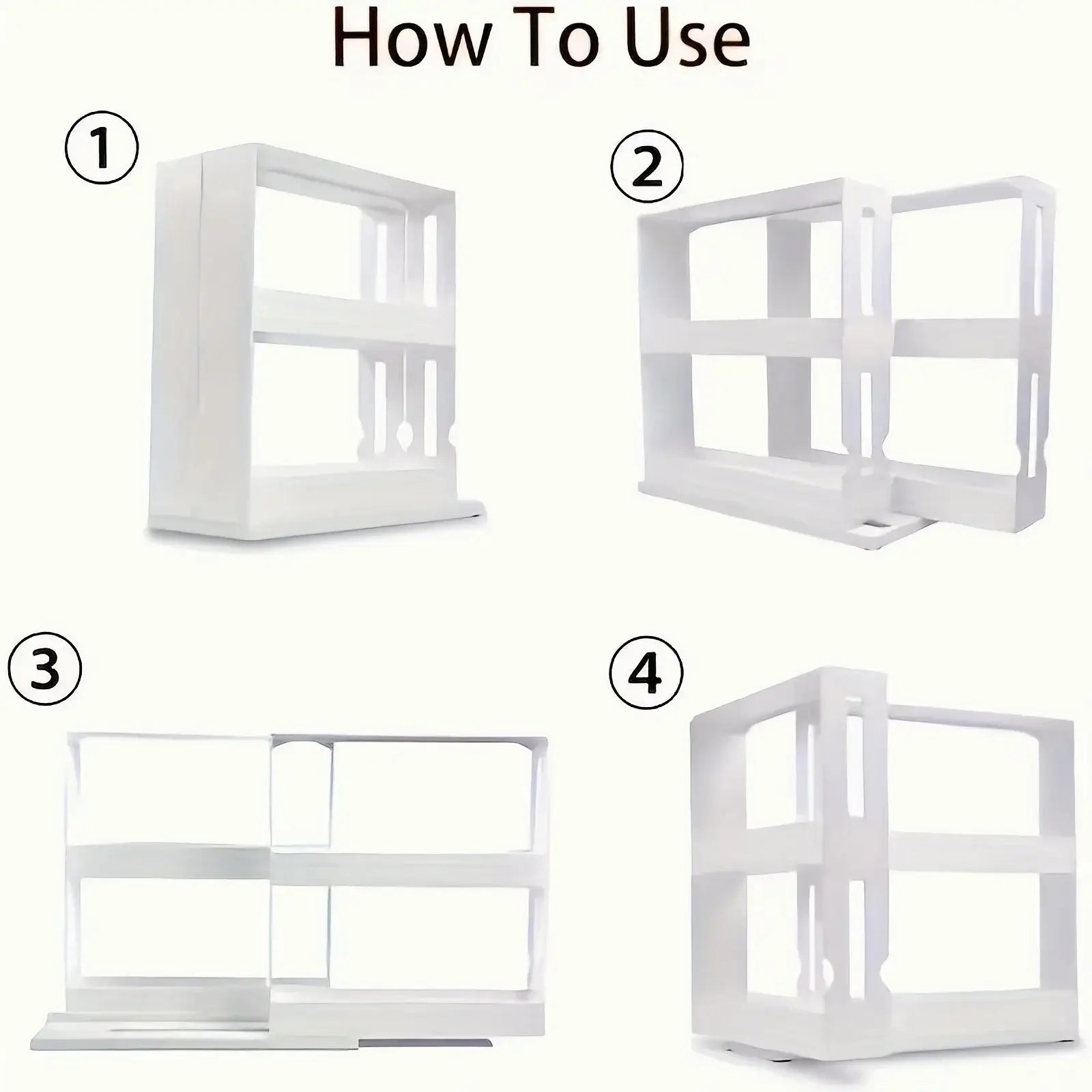 1 PC spice storage rack,90 degree swivel item storage rack, countertop 2 tier storage rack,small storage and organizer rack