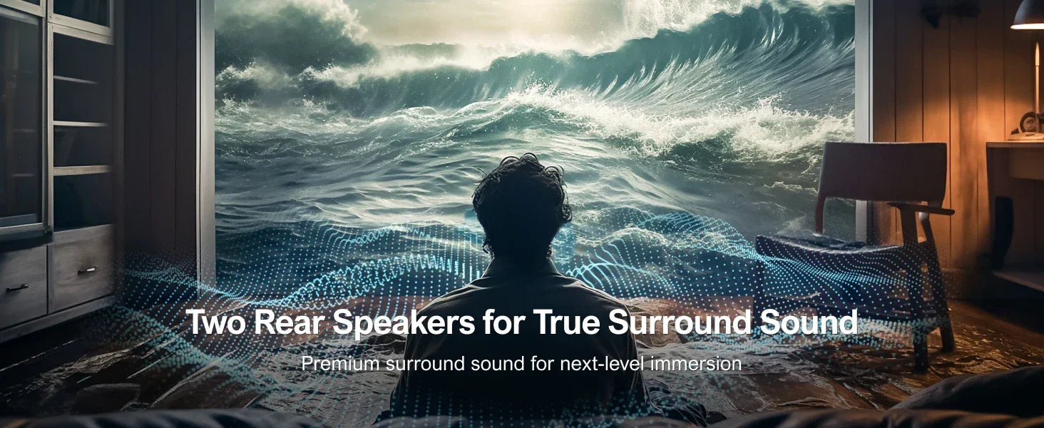 ULTIMEA 320W 5.1 Soundbar with Wireless Subwoofer & 2 Surround Speakers, 3D Surround Sound System Home Theater, APP Control - Evallys.com