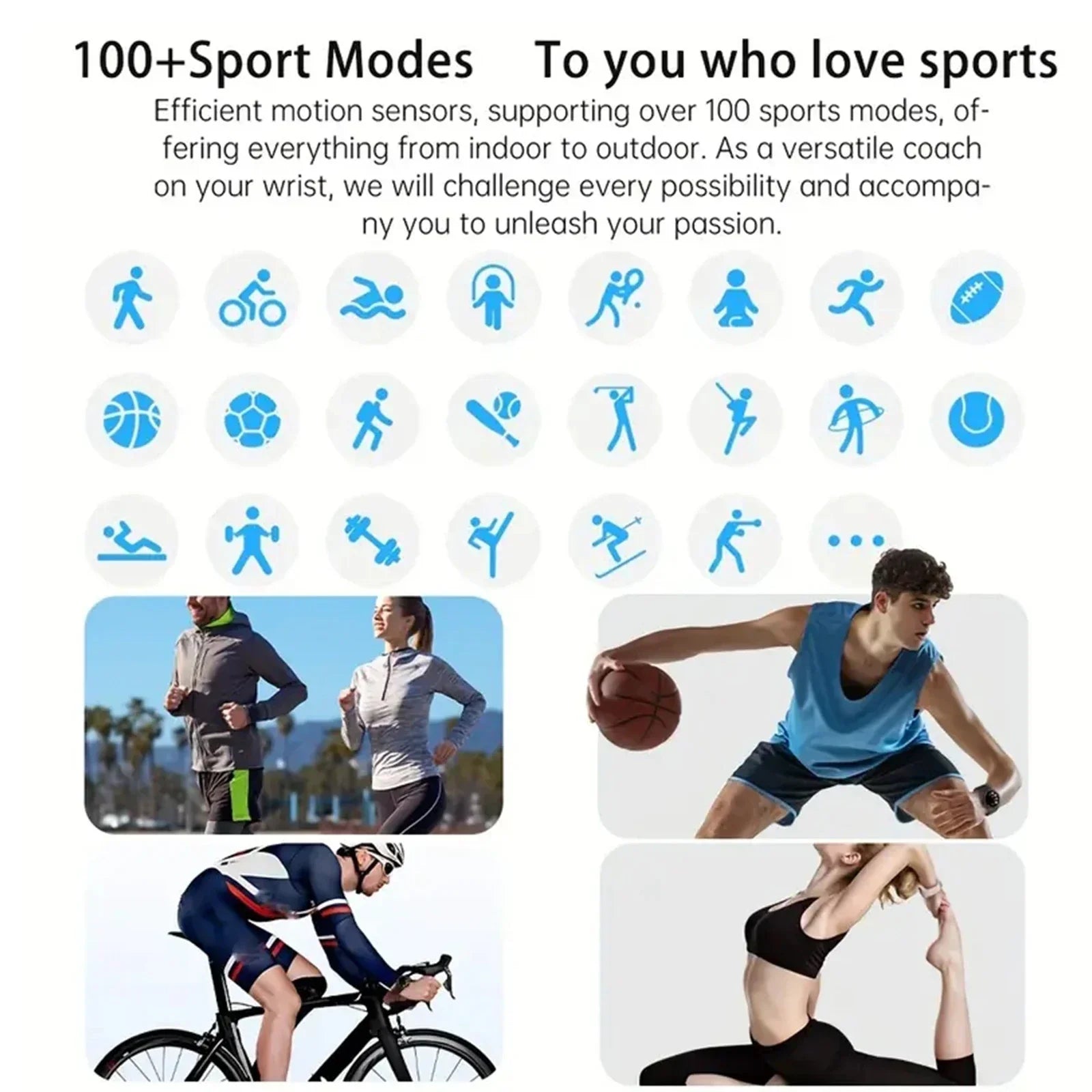 Smart watch, wireless calling/dial, multi-Sport mode, calling reminder and rejection, SMS reminder, for iPhone/Andriod - Evallys.com