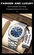 POEDAGAR Luxury Casual Watch Top Brand Fashion Square Dial Stainless Steel Calendar Luminous Waterproof Men Watch Male Clock+Box - Evallys.com