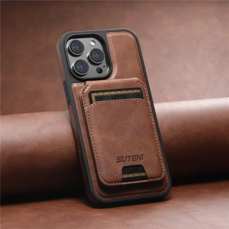 2 in 1 detachable With Magsafe Wireless Charging Wallet Leather Phone Case For iPhone 16 15 Pro Max 14 13 12Pro Magnetic Cover - Evallys.com
