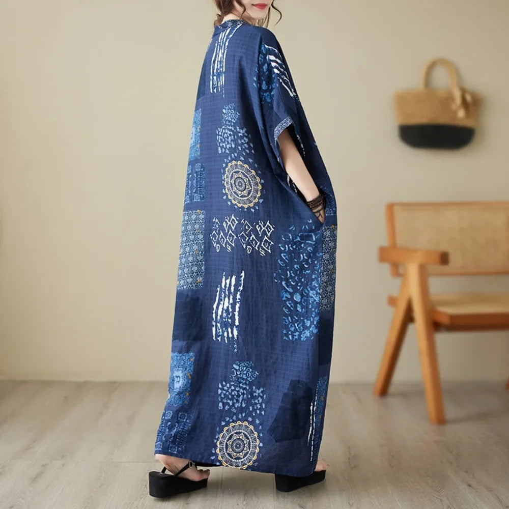 Bohemian Summer Maxi Dress – Vintage Loose Beach Streetwear - Evallys.com