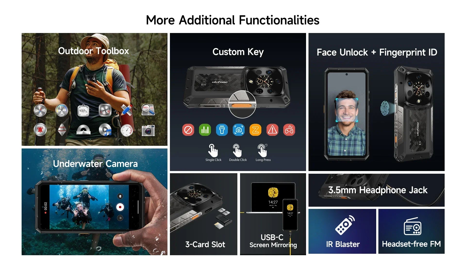 Ulefone Armor 28 Ultra 5G AI Thermal Imaging Rugged Phone Dimensity 9300+ 1TB ROM 32GB RAM Android Smartphone AMOLED Mobile - Evallys.com