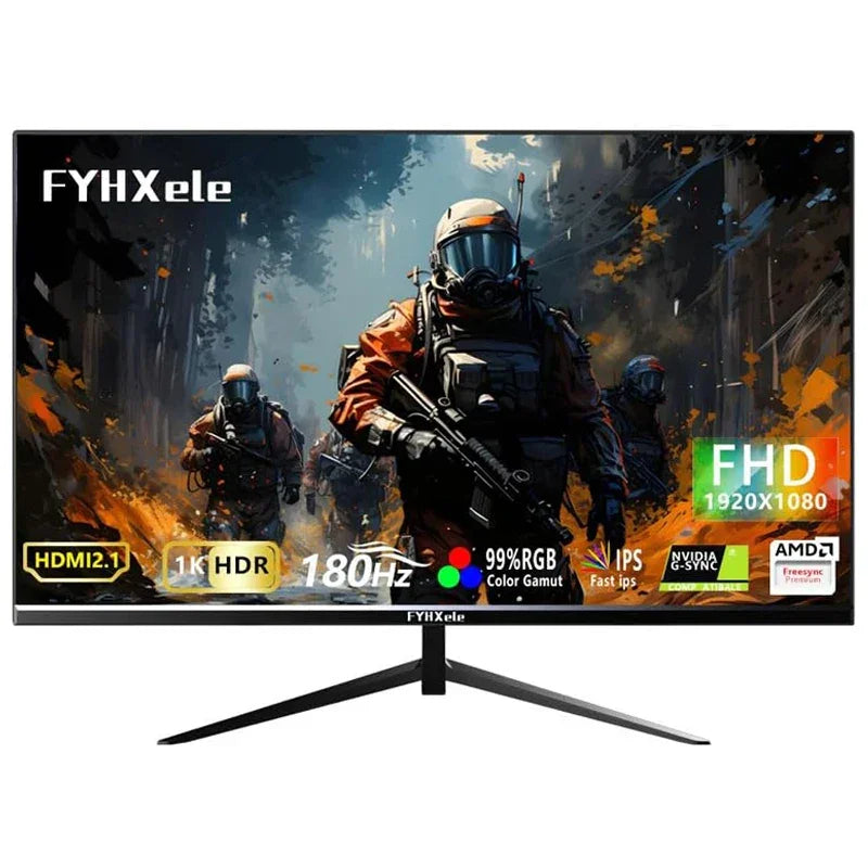 FYHXele 24Inch 180Hz Gaming Monitor 1K FHD Computer Display 1ms Response Time Eye Care Screen LCD Support HDR G-Sync VESA - Evallys.com