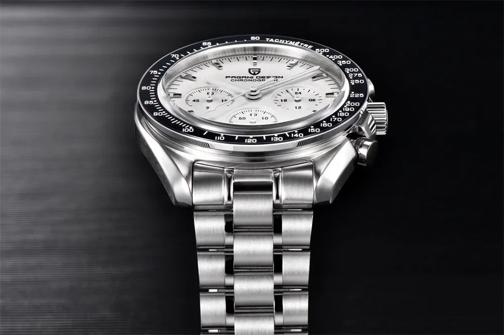 PAGANI DESIGN V4 New Quartz Men's Automatic Date Speed Chronograph Sapphire Mirror Sport Waterproof Watch All Steel VK63 Watches - Evallys.com