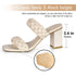 Elegant Women's Braided Heels Sandalias Fashion Strappy Square Sandals Open Toe Backless Mules Slip On Block Heeled Shoes - Evallys.com
