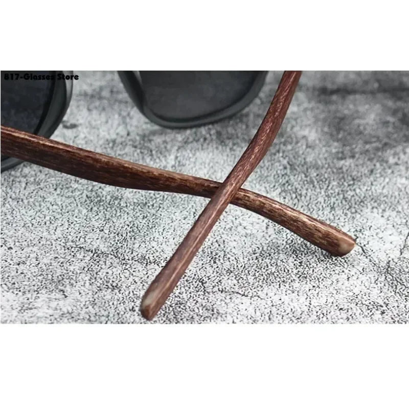 Sunglasses for Men Women's Trendy Retro Wood Grain Polarized UV Protection Eyewear Cycling Outdoor Street Photography - Evallys.com