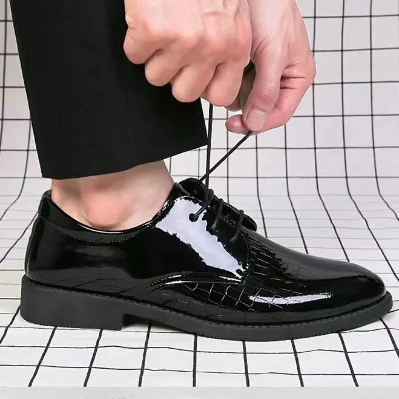 Men Leather Shoes Business Formal Fashion Leather Shoes Korean Style Casual Youth Versatile Men Leather Shoes - Evallys.com