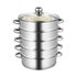 26CM 5 Tier Stainless Steel Steam Cooker Steamer Food Vegetable Pot Kitchen
