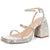 GIGIFOX Shiny Crystals Women Sandals Platform Chunky High Heel Ankle Strap Buckle Strap Shoes Sexy Elegant Dress Party Sandals - Evallys.com