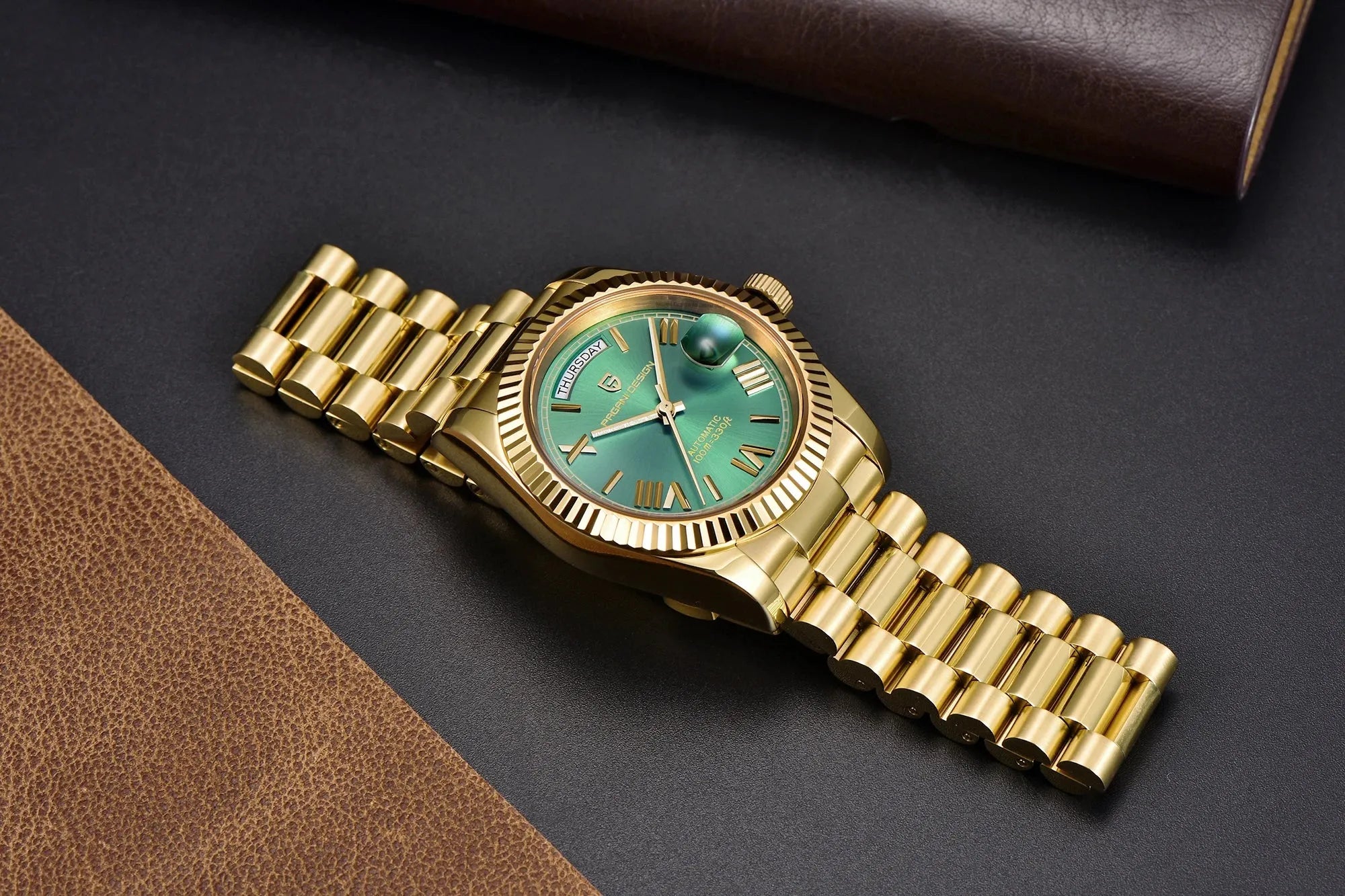 PAGANI DESIGN DD36 Gold Green V2 Men's Mechanical Watches Luxury Automatic Watch For Men 2024 New AR Sapphire glass Wrist watch - Evallys.com