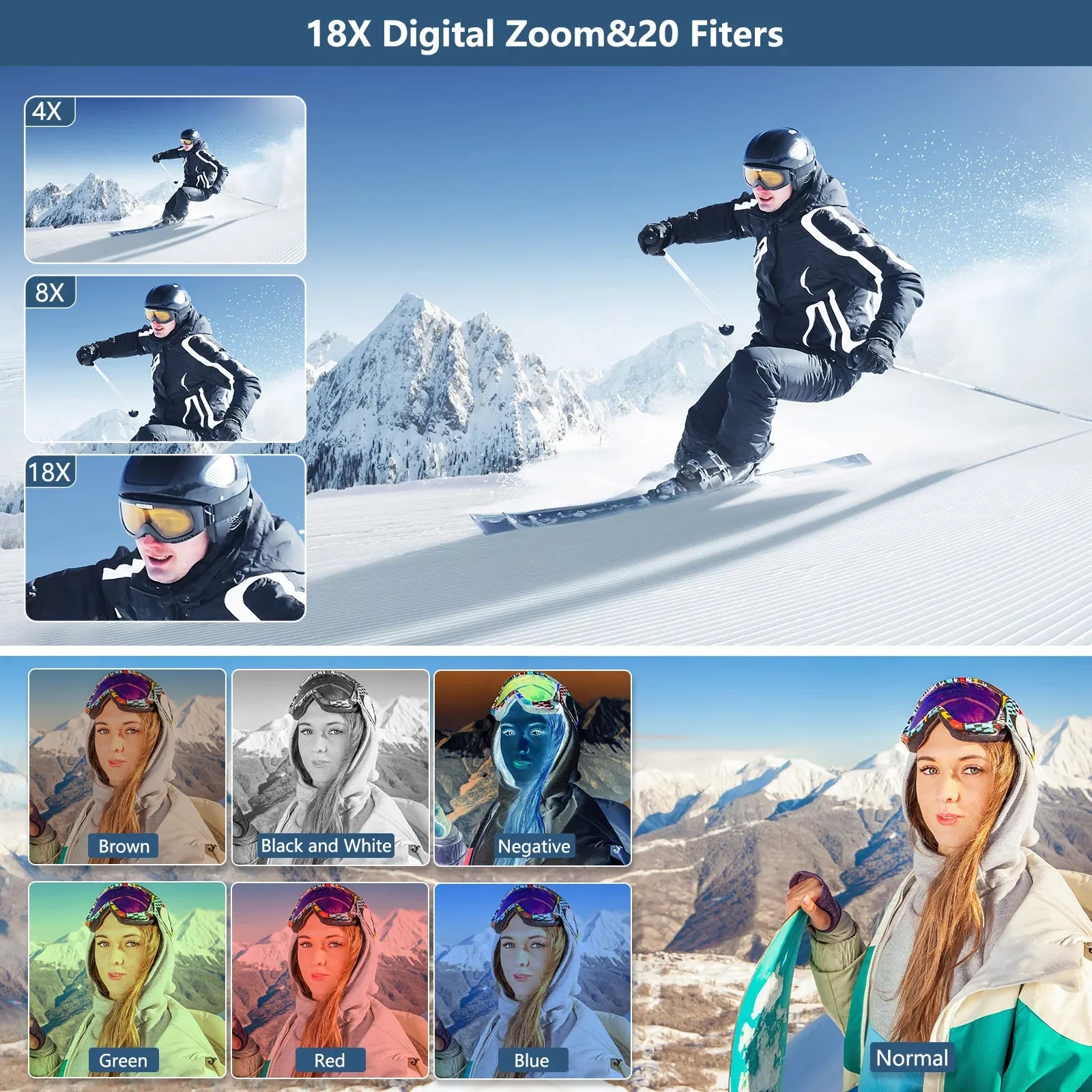 4K compact digital photography camera, 18x digital zoom, vintage vlog video recorder for YouTube, 180° flip screen, WiFi webcam - Evallys.com