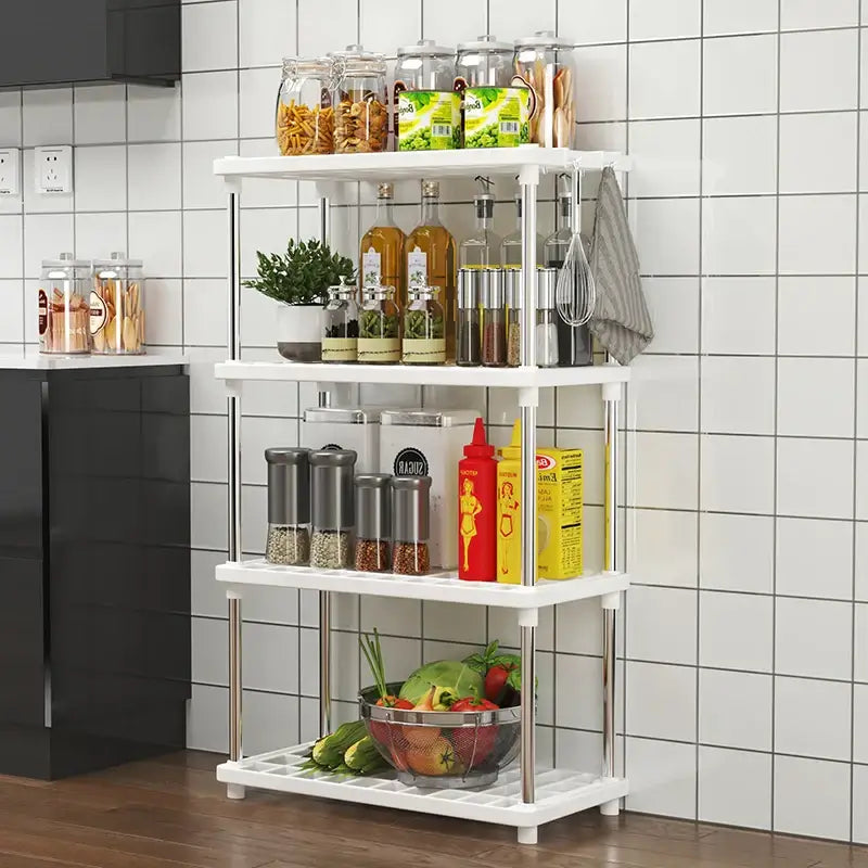 Four-Layer Multi-Functional Storage Rack Bathroom Living Room Organizing Rack Kitchen Bedroom Shelf Plastic Floor-Standing Storage Rack Bathroom Storage Storage Rack