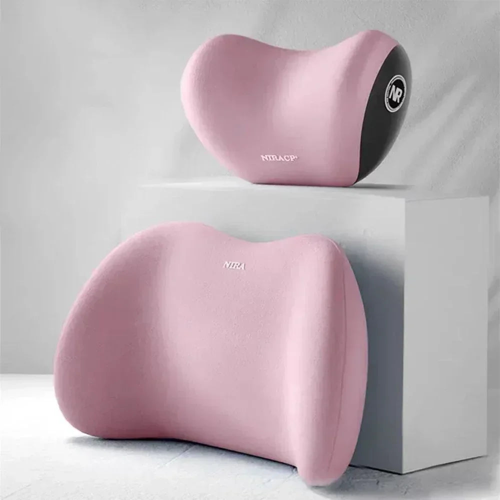 Car Headrest Lumbar Support Memory Foam Vertebral Lumbar Support Car Neck Pillow Back Cushion Office Car Interior Accessories - Evallys.com