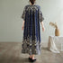 Summer Ethnic Print Dress with Pockets – Loose Mid-Calf Casual Wear - Evallys.com