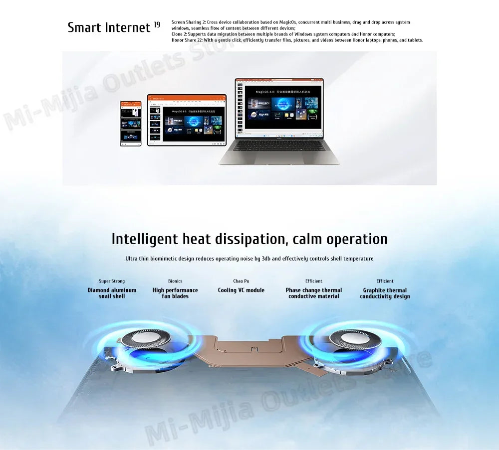Honor MagicBook Art 14 Snapdragon Edition 1kg Ultra Thin Laptop X Elite 32G 1T 3.1K Eye Screen Notebook - Evallys.com