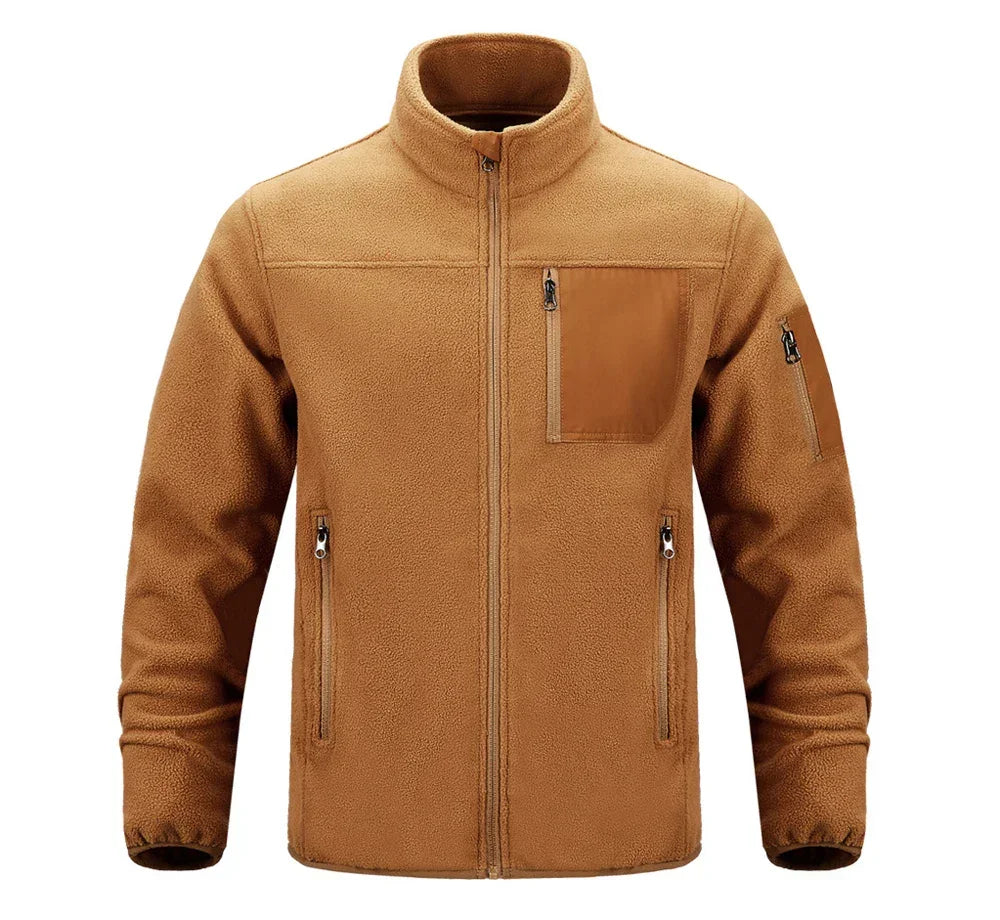 Winter Men Polartec Warm Jackets Casual Man Fleece Lined Windbreaker Coats Men Soft Shell Stand Collar Tactical Hiking Jackets - Evallys.com