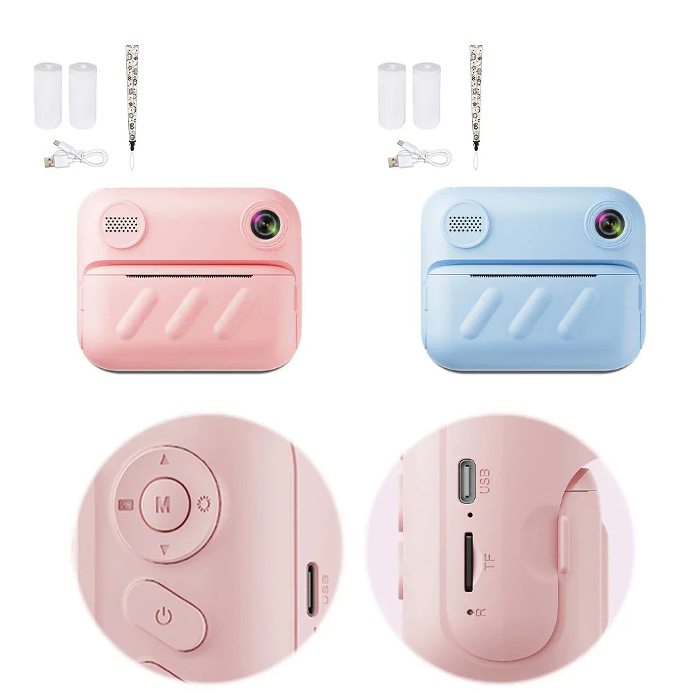 1080P Instant Print Camera Type-C Charging Instant Photo Printing Camera Portable Digital Camera for Girls Boys Birthday Gifts - Evallys.com
