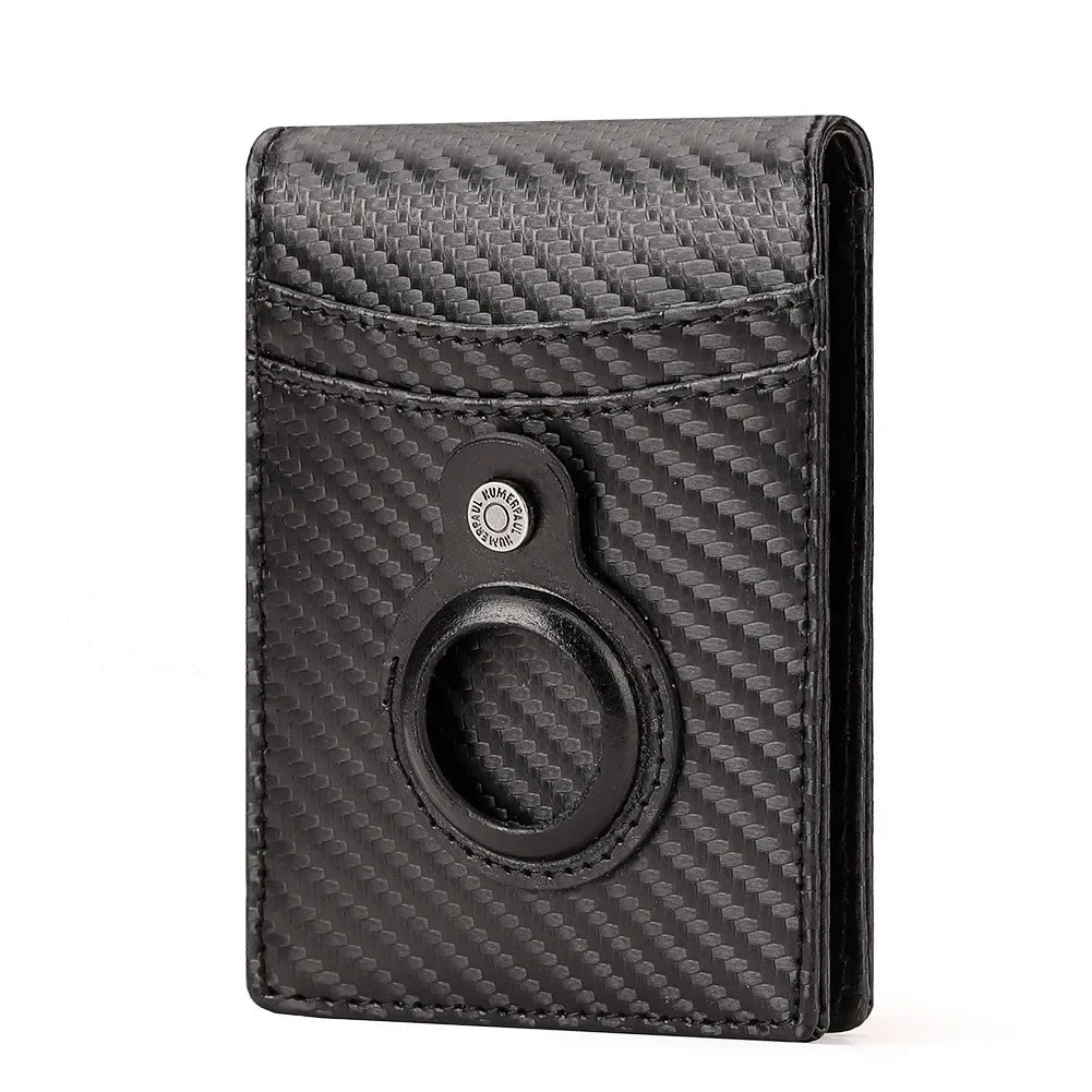RFID Cowhide Leather Small Wallets AirTag high quality Man's Card Holders Short Wallets Money Clips Women - Evallys.com