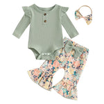 Adorable Baby Girls Winter Outfits Cozy Knit Sweater and Fleece Lined Leggings Set with Matching Bow Headband 3 Piece Clothing - Evallys.com