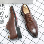 Men's Formal Shoes Red Sole Fashion Business Casual Party Banquet Daily Retro Carved Lace-up Brogue Dress Wedding Shoes Size 48 - Evallys.com