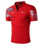 Men's Polo Shirt Golf Shirt Graphic Prints V Neck Outdoor Street Short Sleeves Print Clothing Sports Fashion Streetwear Designer - Evallys.com