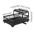 Dish Drying Rack for Kitchen Counter - Large Dish Rack with Drainboard, Adjustable Swivel SpoutRustproof Dish Drainer, Black