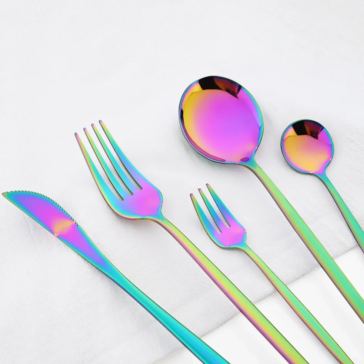 48pcs Black Gold Cutlery Set Knife Fork Coffee Spoon Dinnerware Stainless Steel Tableware Flatware Western Kitchen Silverware