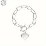 925 Sterling Silver Bracelets Fashion Cubic Peach Heart Pendant Chain Bracelet for Women Jewelry Anniversary Valentine's Day USA - Evallys.com