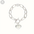 925 Sterling Silver Bracelets Fashion Cubic Peach Heart Pendant Chain Bracelet for Women Jewelry Anniversary Valentine's Day USA - Evallys.com