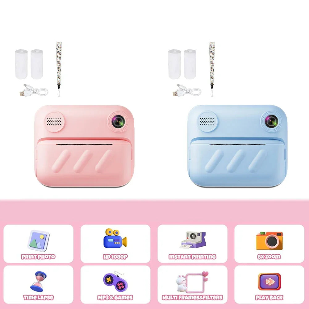 1080P Instant Print Camera Type-C Charging Instant Photo Printing Camera Portable Digital Camera for Girls Boys Birthday Gifts - Evallys.com