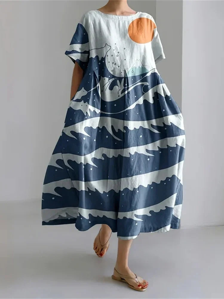 3D Printed Women’s Crew Neck Dress – Harajuku Street Party Wear - Evallys.com