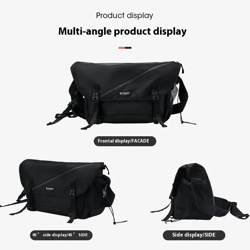 Men’s Nylon Shoulder Bag – Japanese Style Laptop Sling & Messenger Bag - Evallys.com