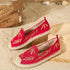 Women’s Classic Round-Toe Flats – Slip-On Leather Espadrille Loafers - Evallys.com