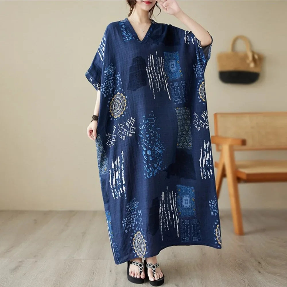 Bohemian Summer Maxi Dress – Vintage Loose Beach Streetwear - Evallys.com