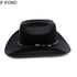 Vintage Western Cowboy Hat – Unisex Wide Brim Leather Jazz Cap - Evallys.com
