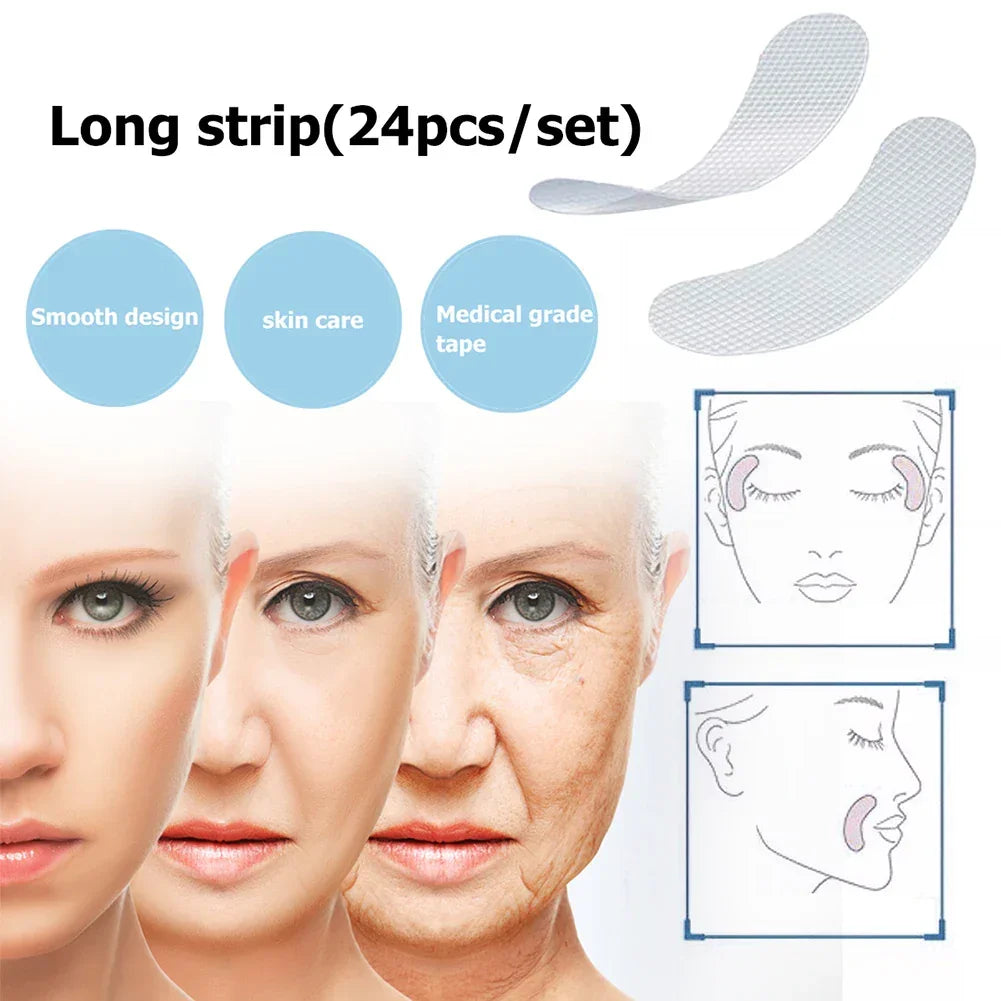 135-12pcs Thin Face Stickers EVA Anti-Wrinkle Anti-aging Patches Forehead Lift Tapes Beauty Skin Lift Up Unisex Skin Care Tool - Evallys.com