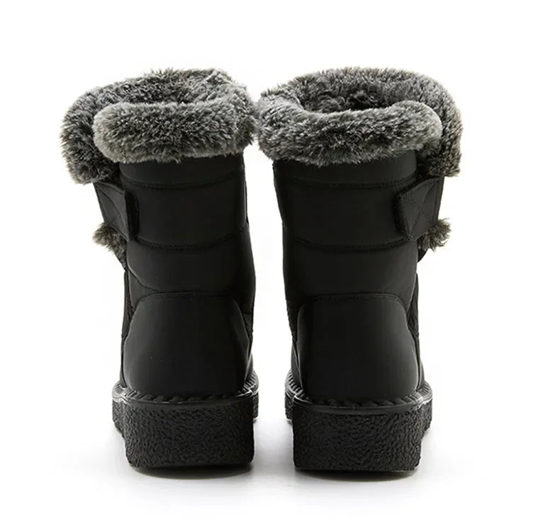 Women's Boots 2024 Trend Winter Shoes For Woman Winter Boots Ankle Low Heels Botas Mujer Waterproof Snow Boots With Fur Shoes - Evallys.com