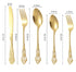 Golden Stainless Steel Cutlery Set Royal European Spoon Fork Complete Tableware Retro Design Dishwasher Safe Elegant Flatware