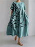 Elegant 3D Printed Women’s Ankle-Length Crewneck Casual Dress - Evallys.com