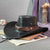 Faux Leather Cowboy Hat – Vintage Unisex Western Jazz Dress Cap - Evallys.com