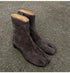2024 Autumn Winter Soft Leather Split toe Tabi Women Ankle Boots Fashion Thick High heels Chunky Shoes Ins Style Short Booties - Evallys.com