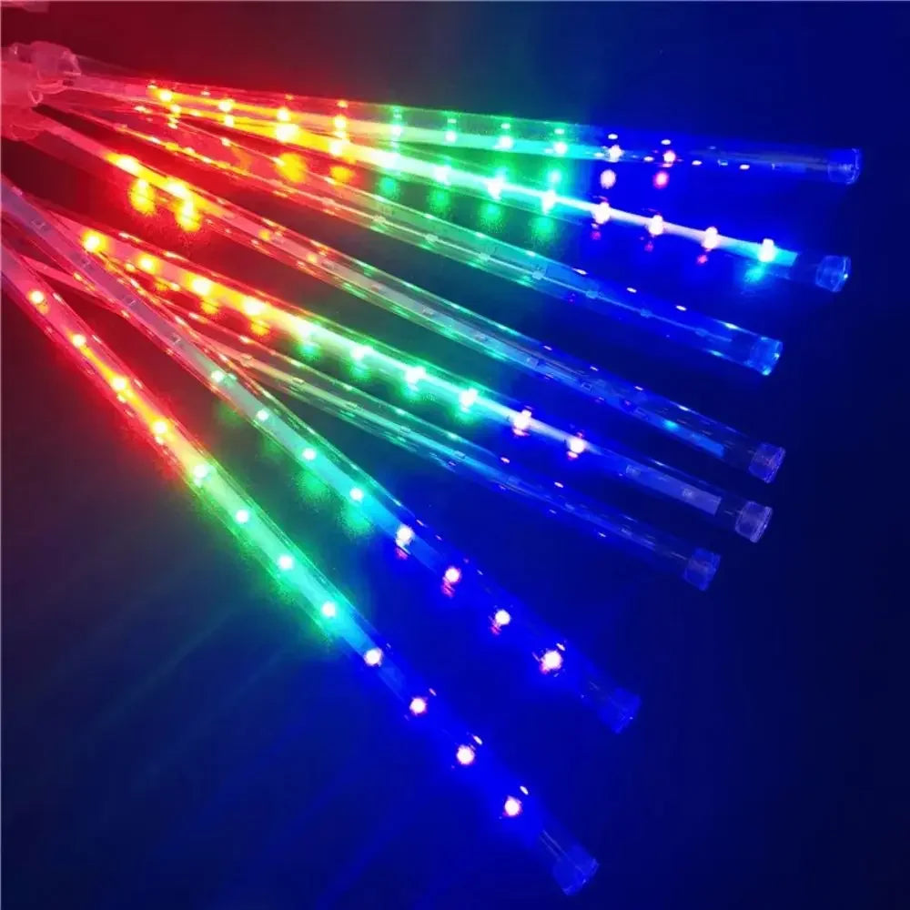 LED Meteor Shower Rain Lights Waterproof Falling Raindrop Fairy String Light Christmas Decoration Outdoor Holiday Party Patio - Evallys.com