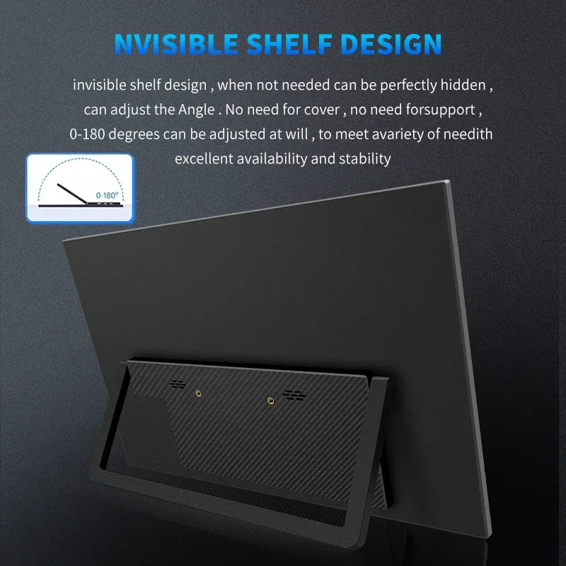 HGFRTEE 15.6inch Portable Monitor FHD-IPS Panel Second Screen for Laptop Gaming Extended Display with Type C HDMI - Evallys.com
