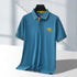 Men's Business Casual Short Sleeved Embroidered Solid Color Polo Shirt Fashionable Breathable Comfortable Summer Versatile Top - Evallys.com