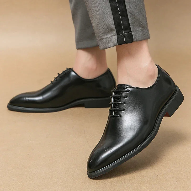 Luxury Men’s Leather Oxford Shoes – Formal Wedding & Office Footwear - Evallys.com